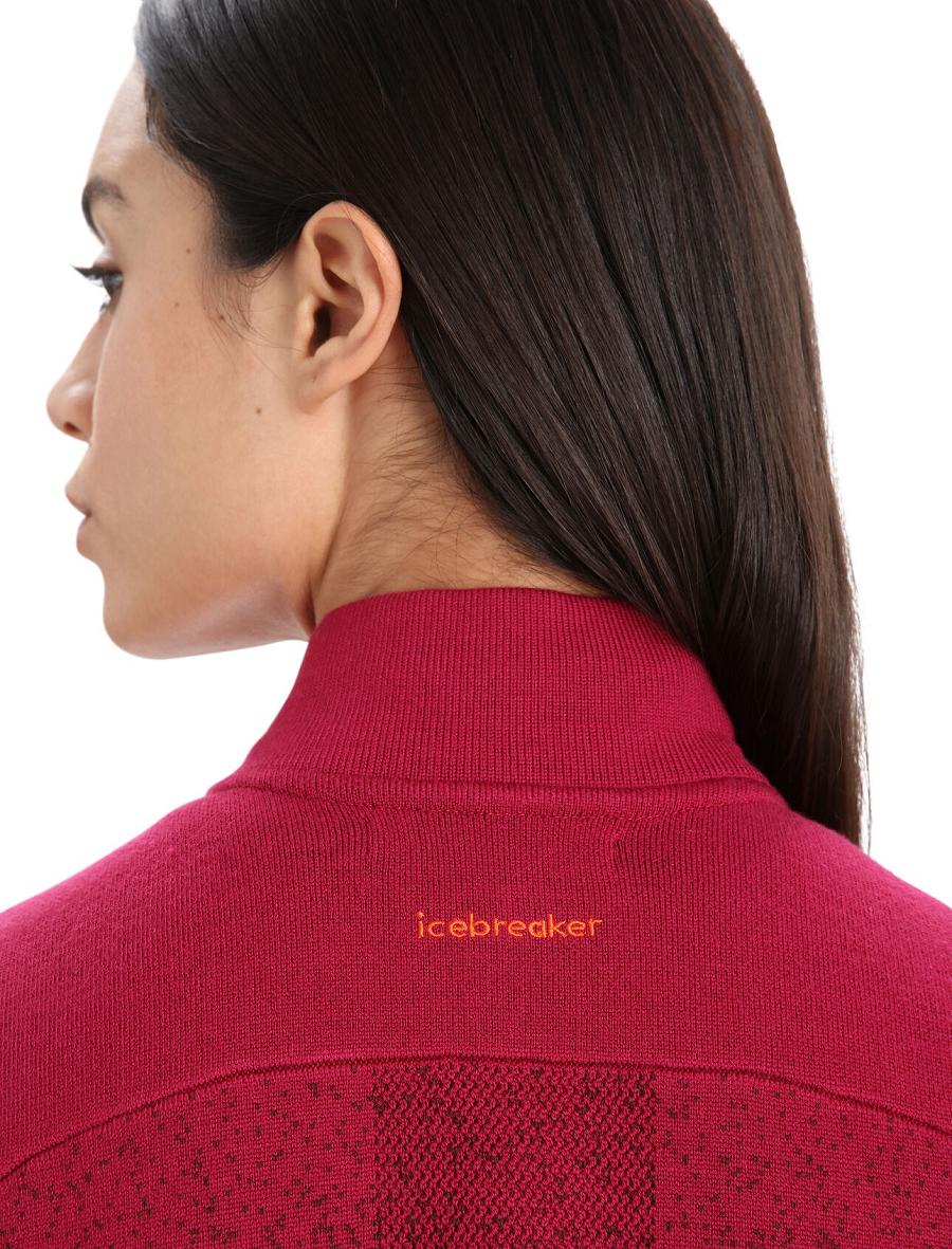 Women's Icebreaker ZoneKnit™ Merino Insulated Vest Into the Deep Jackets Cherry / Espresso | CA 1290MQZA